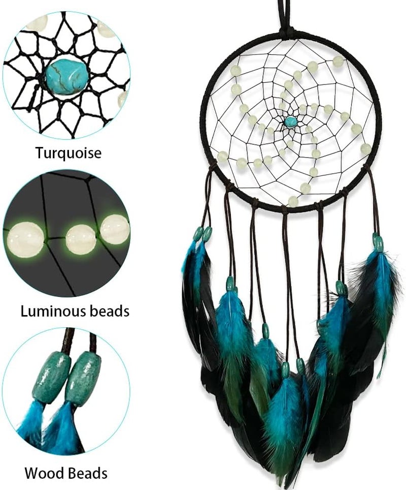 Awlee Luminous Dream Catchers Wall Hanging Room Decor Dreamcatcher Handmade Feather for Girls Boys Kids Bedroom Decoration Ornament Craft Gift - Image 2
